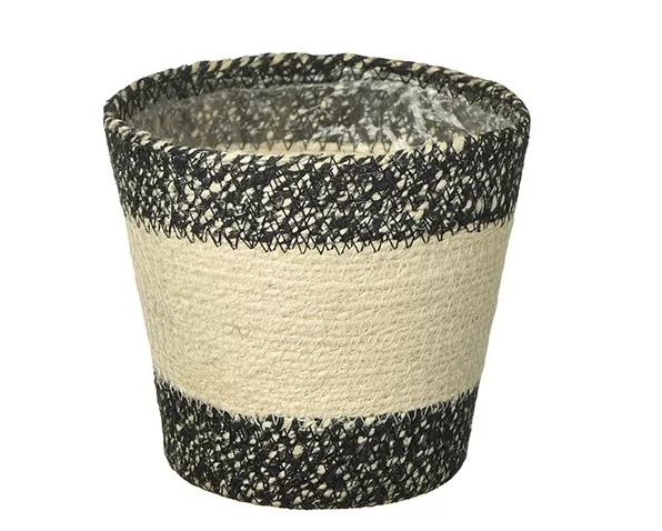 White And Black Succulent Plant Decorative Basket