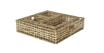 Stylish Seagrass and Palm Leaves Storage Set
