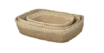 Set of 3 cotton rope woven storage baskets